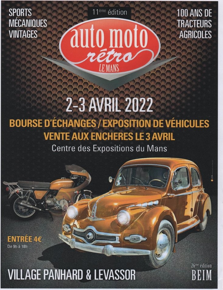 Affiche salon auto moto retro 2022